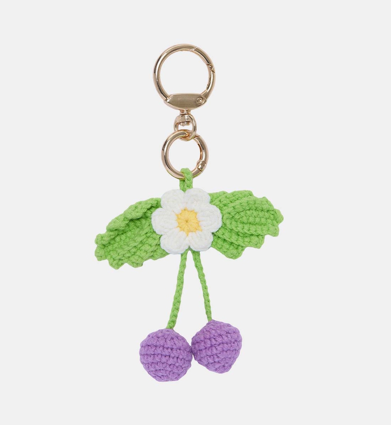 Crochet Cherry Key Chain