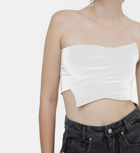 بلوزة قصيرة باندو بأكمام ملفوفة