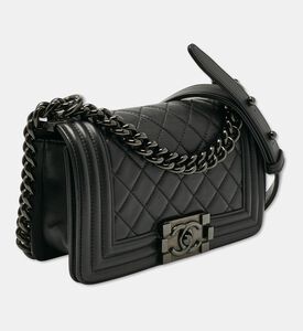 Chanel Preowned Chanel Black Quilted Leather Small Boy Flap Bag, Packshot View