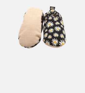 Black Daisy Non-slip Moccasins