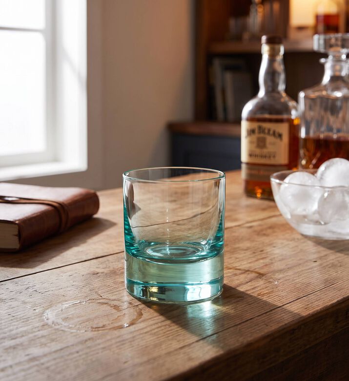 Edg Crystal Glass Whiskey Glass, Blue, Model View
