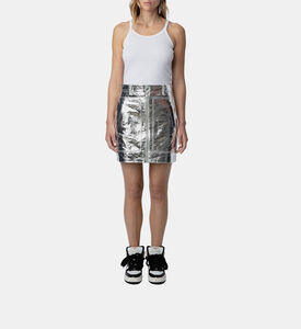 John Metallic Leather Mini Skirt
