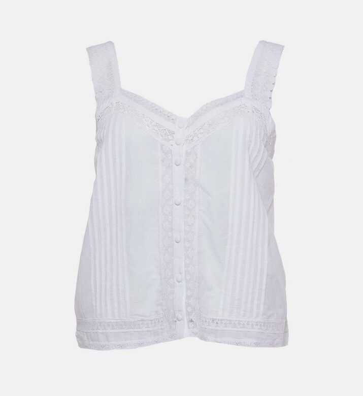 Zadig et Voltaire Sleeveless Lace Trim Top, Packshot View