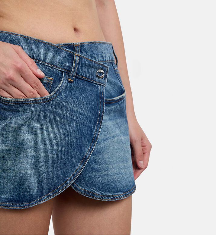 Coperni Skirt Wrap Mini, Blue, 40, Model View