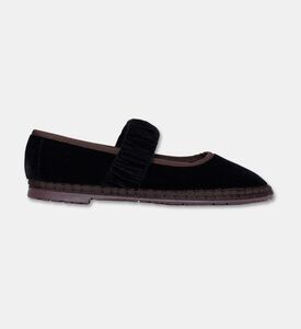 Flabelus Mafalda Sethe Velvet Ruched Strap Ballet Flat, Black, Eu-37, Packshot View