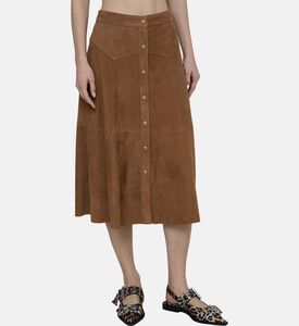 Suede Knee Length Skirt