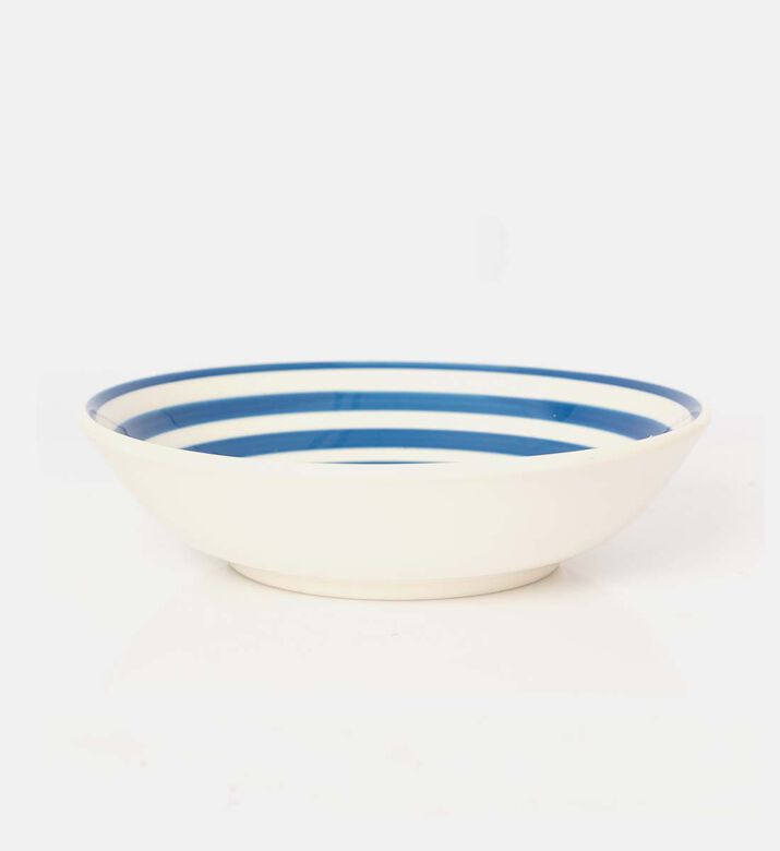 Easy Life Hand-painted Ceramic Soup Plate, Blue, Packshot View