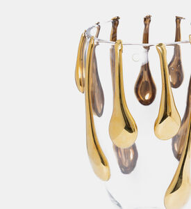 مزهرية بطلاء ذهبي سائل من كريستال