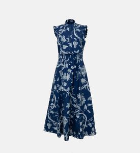 Full Skirt Sleeveless Midi Dress