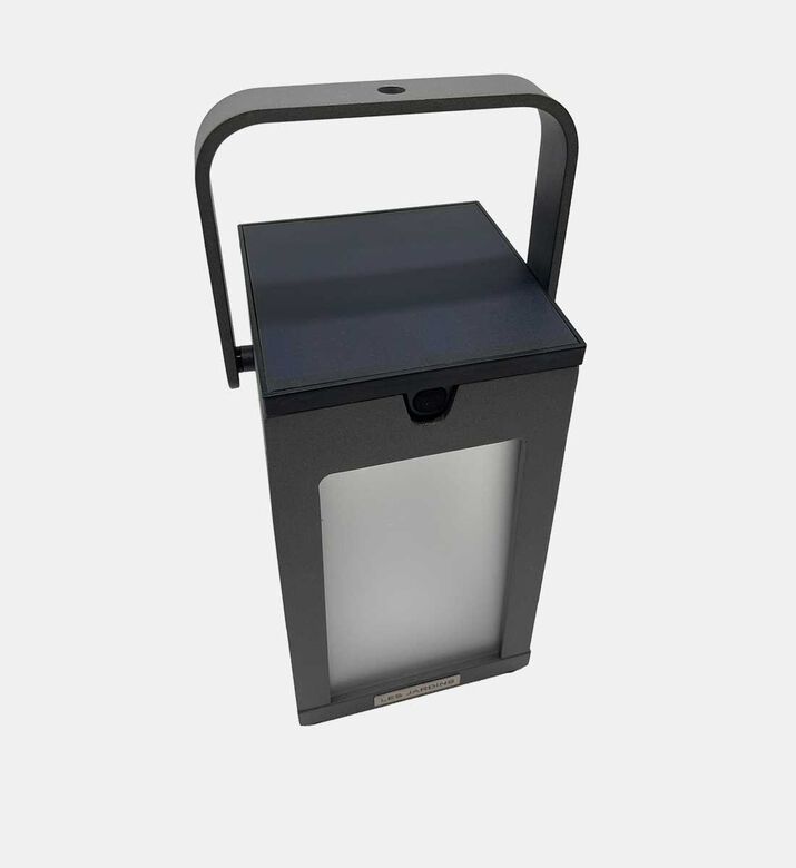 Les Jardins Tink Aluminum Solar Lantern, Grey, Packshot View