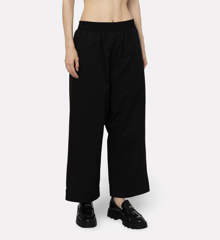 Plan C Wide-leg Elastic Waist Trousers, Model View