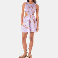 Printed Back V-neck Dress