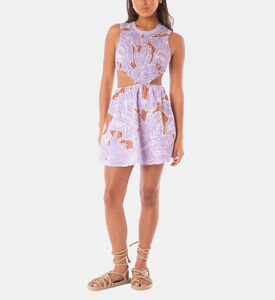 Printed Back V-neck Dress