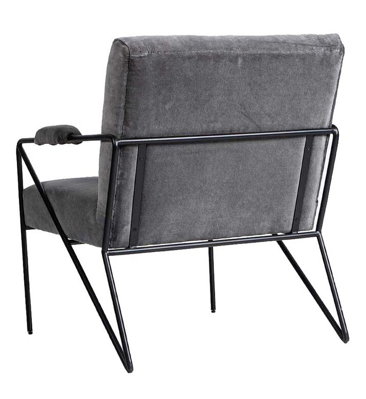 Oppy Iron Velvet Arm Chair