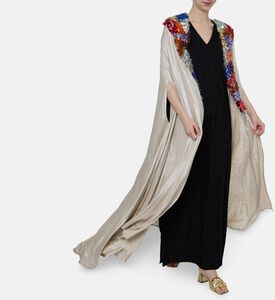Dalia Al Azem Floral Sequins Belted Abaya, Model View