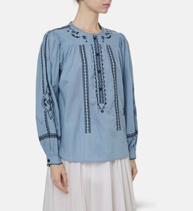 Zadig et Voltaire Tigy Bohemian-inspired Shirt, Blue, Xs, Model View