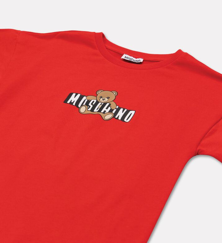 Moschino BKT Teddy Bear Printed Ruffled Hem Dress, Packshot View