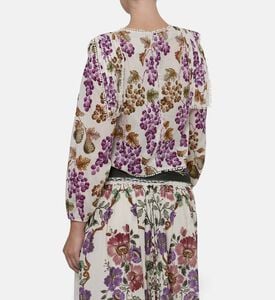 Farm Rio Grape Garden Blouse, Model View