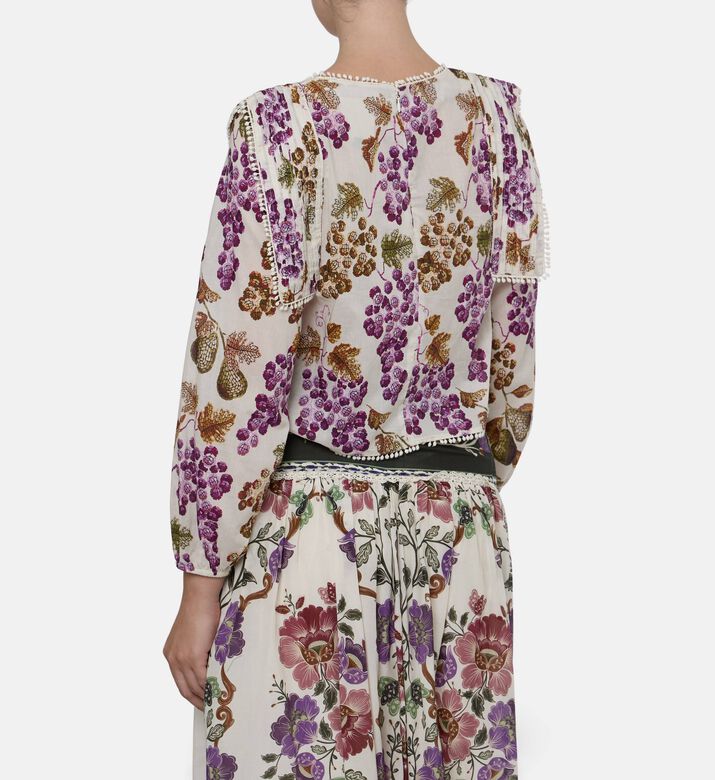 Farm Rio Grape Garden Blouse, Model View