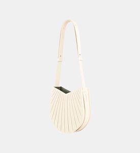 Camille Fournet Balancier Calf Leather Pleated Handbag, Cream, Packshot View