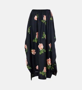 تنورة واسعة مزينة بنقشة أزهار بطبعة على كاملها