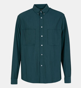 قميص بياقة سادة من مزيج الصوف