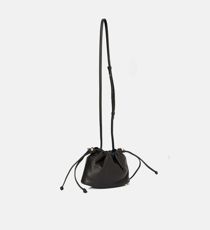 Strathberry Charlotte Drawstring Closure Bag, Black, Packshot View