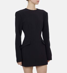 Ronny Kobo Flap Pockets Flared Mini Dress, Model View