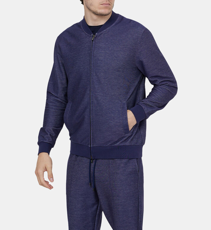 Zip-up Cotton-blend Sweatshirt