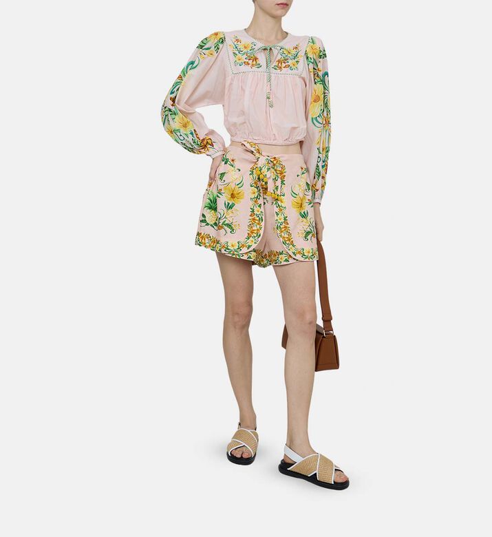 Botanical Beauty Tie Waist Shorts