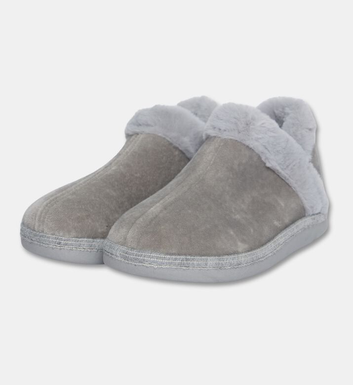Salvi Wrap-around Plush Trim Faux-fur Loafers, Grey, Eu-41, Packshot View
