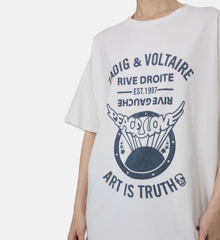 Zadig et Voltaire Berry Oversized Artistic Logo T-shirt, Model View