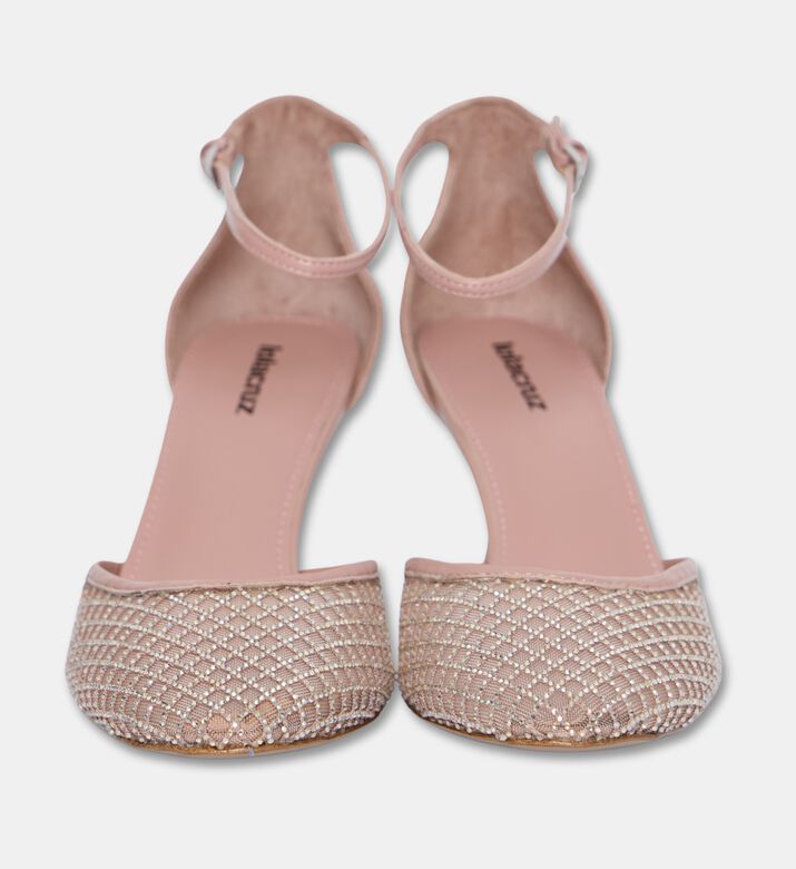 Lola Cruiz Ruby Crystal Mesh Ankle-strap Sandals, Nude, Eu-41, Packshot View