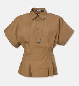 Karl Lagerfeld Stretchy Half-button Placket Blouse, Packshot View