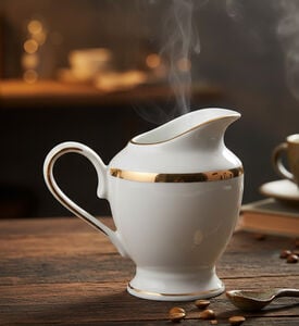 Home Deco and More Silver-rimmed Porcelain Creamer, Packshot View