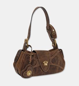 Manc Aurora Logo-detail Shoulder Bag, Brown, Packshot View