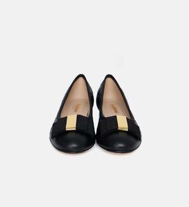 Quilted Leather Low-block Heel Pumps