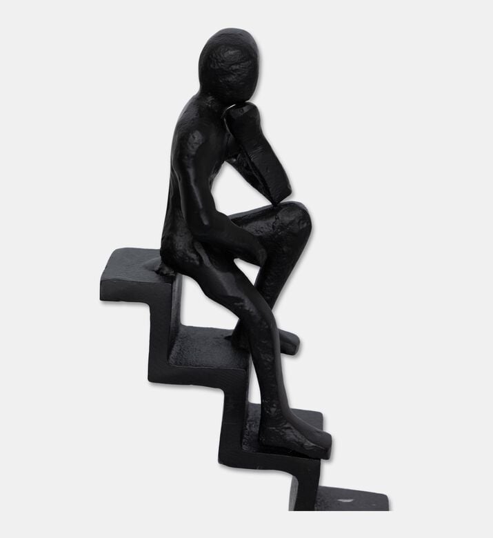 Home Deco and More Thinker Marble Base On Stairs Figurine, Packshot View