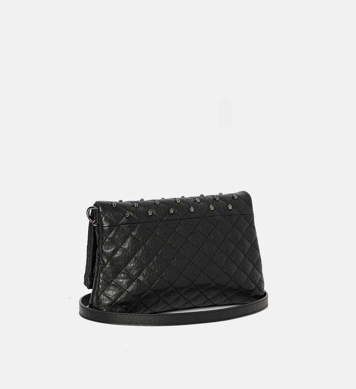 The Kooples Heritage Small Leather Skulls Bag, Black, Packshot View