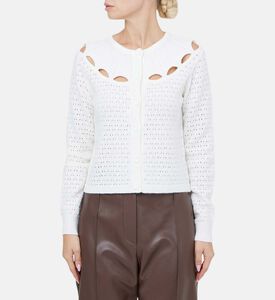 Pointelle Flower Buttons Waistcoat