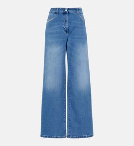 Embroidered Wide-legged Jeans