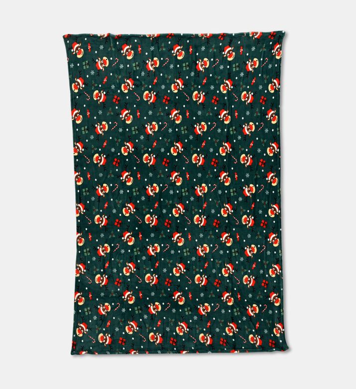 Kaemingk Throw Flannel Deer Print Green, Packshot View