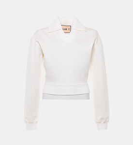 سويت شيرت قصير بياقة بلون مغاير