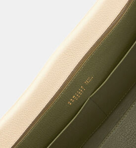 Camille Fournet Signature Calf Leather Pleated Flap Tote Bag, Cream, Packshot View