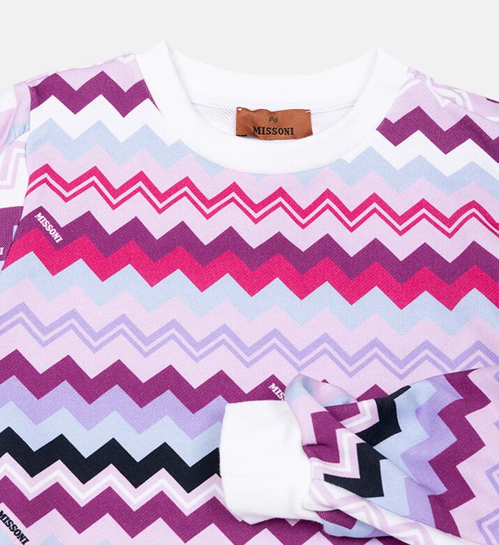 Cotton Zigzag Print Sweatshirt