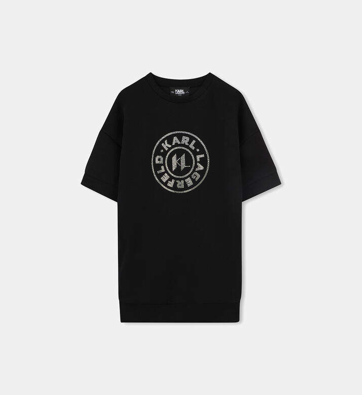 Rhinestone Embellishment Logo T-shirt Dress