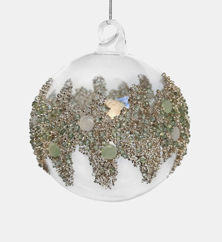 Gem Beaded Clear Glass Bauble Gem Beaded Clear Glass Bauble