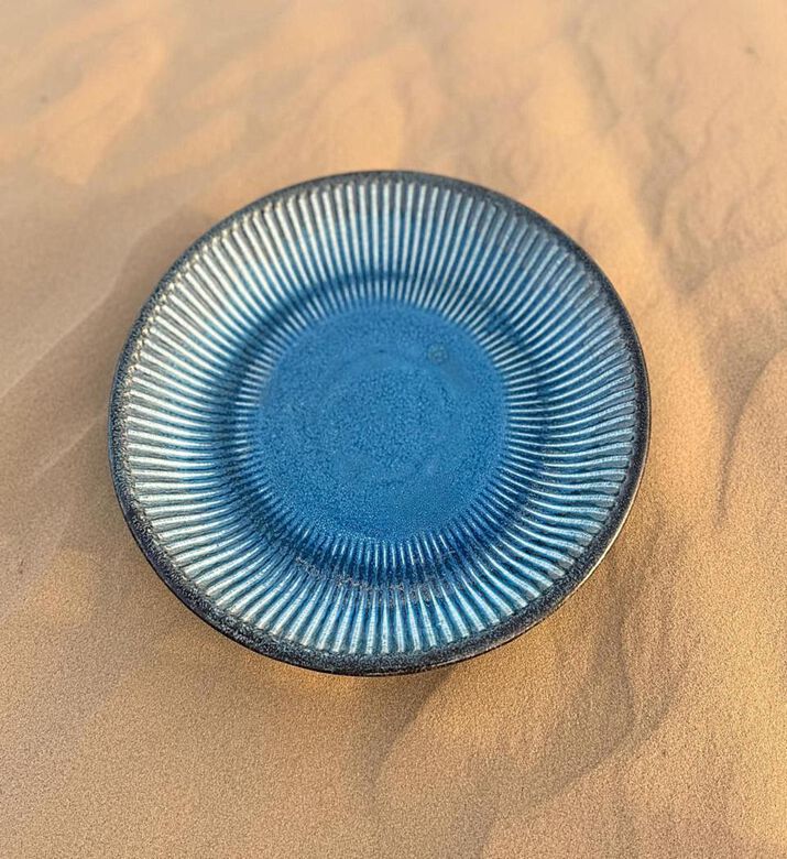 Tohfa Luxe Luxe Sapphire Bloom Oversized Round Ceramic Platter, Packshot View