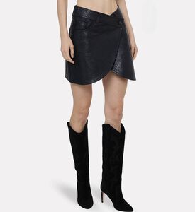 Ba and Sh Leather Wrap Mini Skirt, Model View