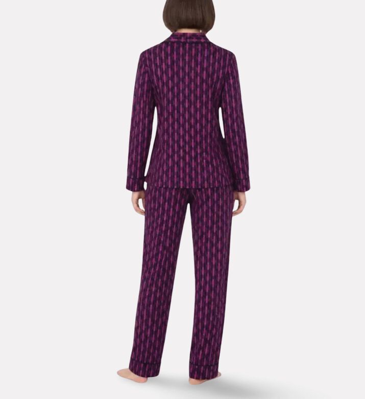 DKNY Striped Long-sleeve Pajama Set, Model View